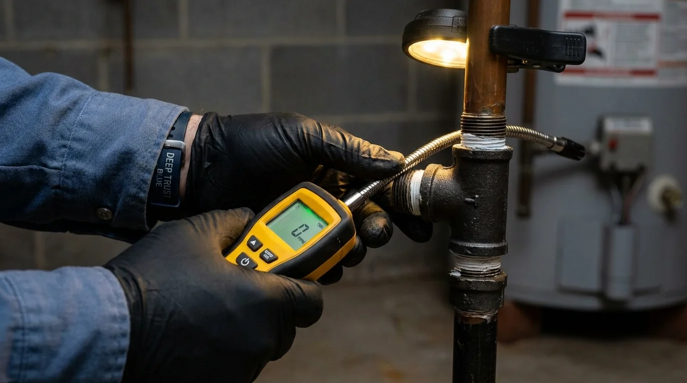 Gas leak detection with electronic sniffer by Johns Plumbing LLC in Glendora