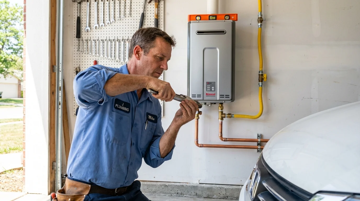 Tankless water heater installation by a Johns Plumbing LLC plumber in Glendora